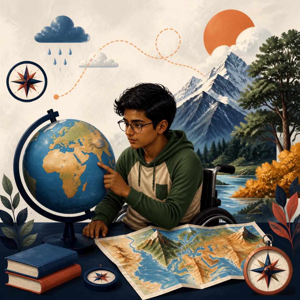 Geography learning illustration