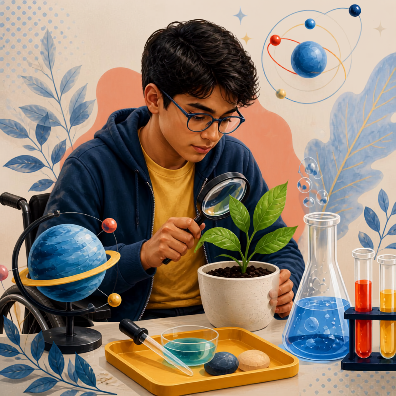 Science learning illustration